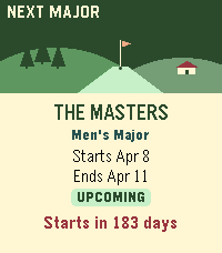 Pebble Time 2 showing the next major tournament with start and end dates and a countdown